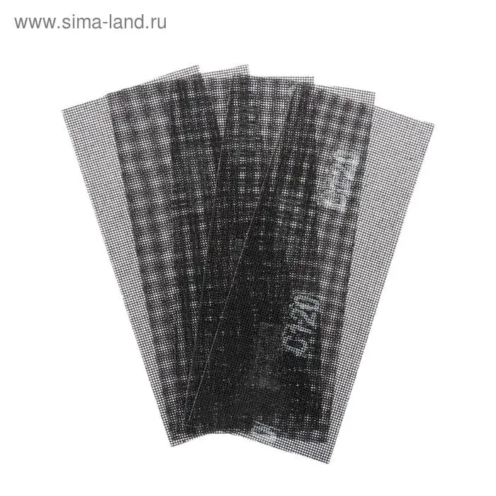 Сетка абразивная ТУНДРА, водостойкая, карбид кремния, 115&times;280 мм, Р120, 5 шт.
