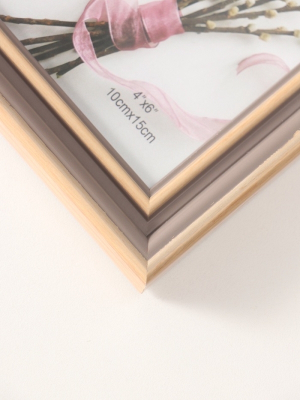 Фоторамка пластик 10х15 см "Классика" серая, беж 13,2х18,2 см