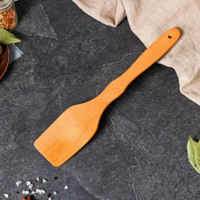 Лопатка кухонная деревянная «Фигурная», 31 см, бук-премиум