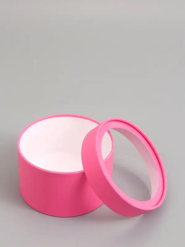 Подарочная коробка сливовая, завальцованная с окном, 16 х 11 см