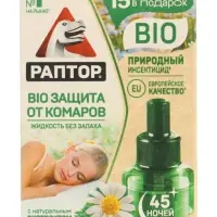 Дополнительный флакон-жидкость от комаров &laquo;Раптор&raquo;, с экстрактом ромашки, 45 ночей
