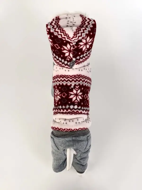 Комбинезон Комбинезон "Лапландия", с подкладом, размер L (ДС 35, ОГ 45, ОШ 35 см), серый/бордо