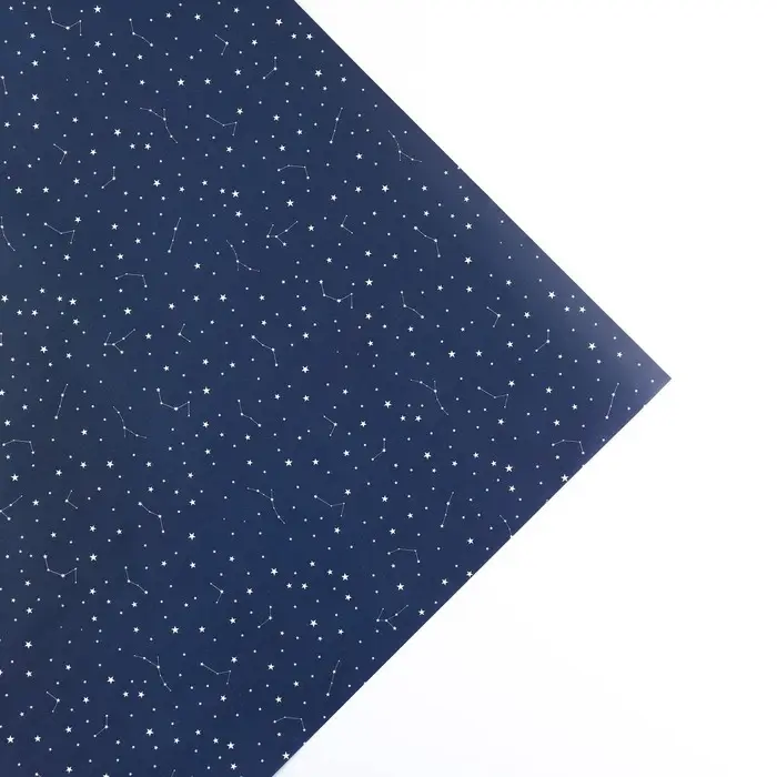 Бумага упаковочная двухсторонняя крафтовая &laquo;Космос&raquo;, 70 х 100 см