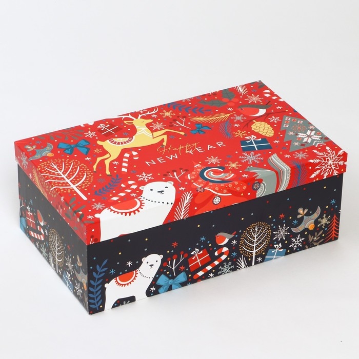 Набор коробок подарочных 15 в 1 «Европейский», 12 х 7 х 4 см - 46,6 х 35,2 х 17.5 см, Новый год