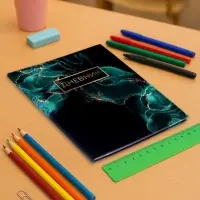 Дневник школьный для 1-11 классов, &laquo;Зелёный мрамор&raquo;, интегральная (гибкая) обложка, глянцевая ламинация, 40 листов