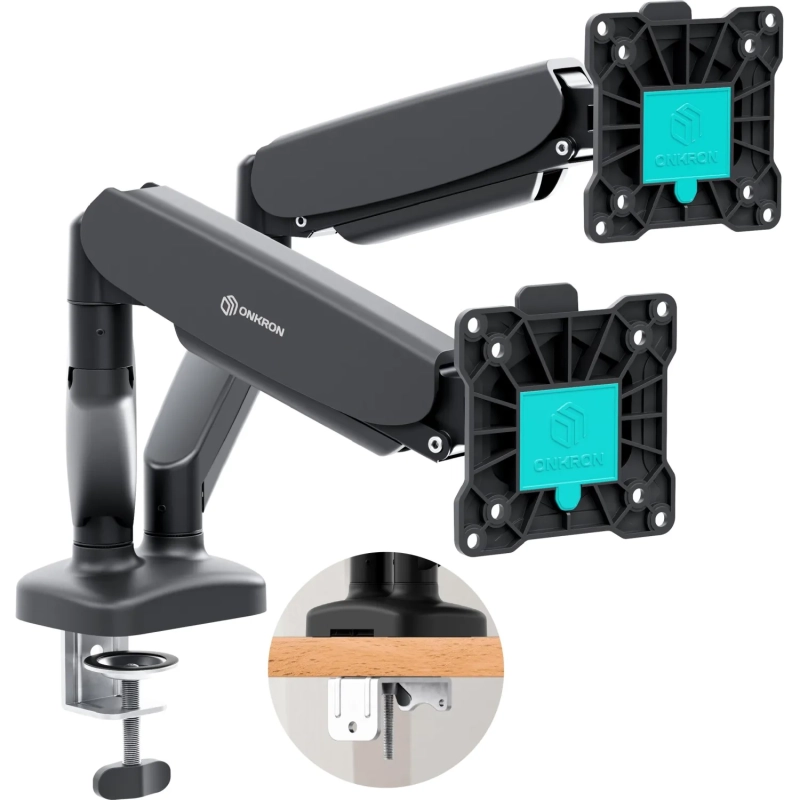 Кронштейн Onkron G160, TV 13-32, для 2-ух мон, газлифт, настольный, чер