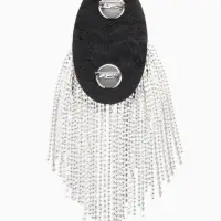 Брошь &laquo;Эполет&raquo;, цвет белый в серебре