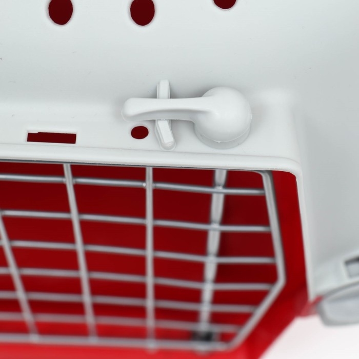 Переноска для животных пластиковая 47 х 30 х 35 см, вес до 9 кг, красная Переноска для животных пластиковая 47 х 30 х 35 см, вес до 9 кг, красная