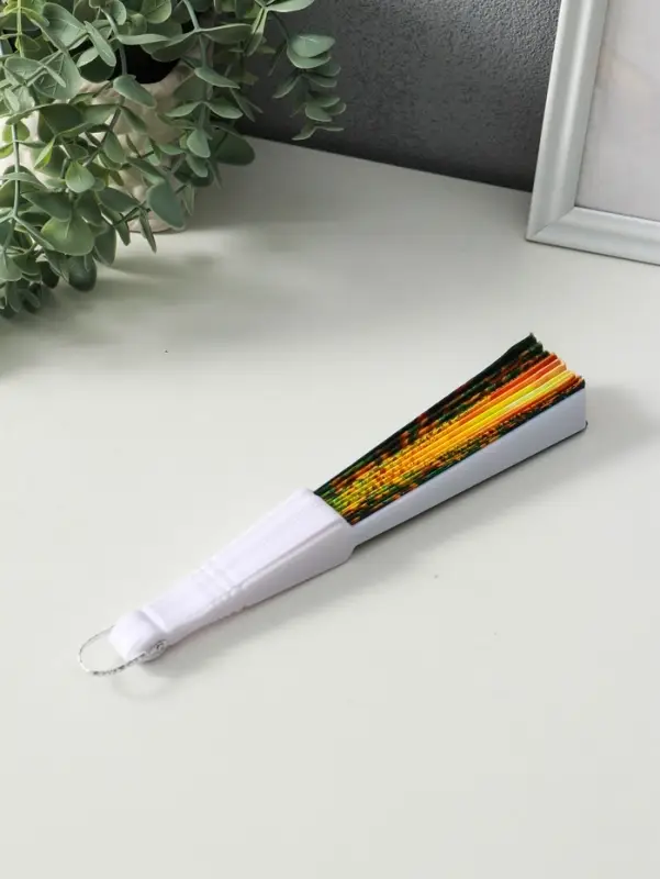 Веер пластик, текстиль Веер пластик, текстиль "Подсолнухи" МИКС широкие лопасти 23 см