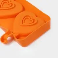 Форма для мороженого &laquo;Сердечко&raquo;, силикон, 19.5&times;14&times;2.5 см, 2 ячейки (8.4&times;9 см), МИКС