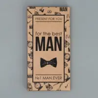 Коробка для шоколада, кондитерская упаковка For the best man, 17 х 8.5 х 1.5 см