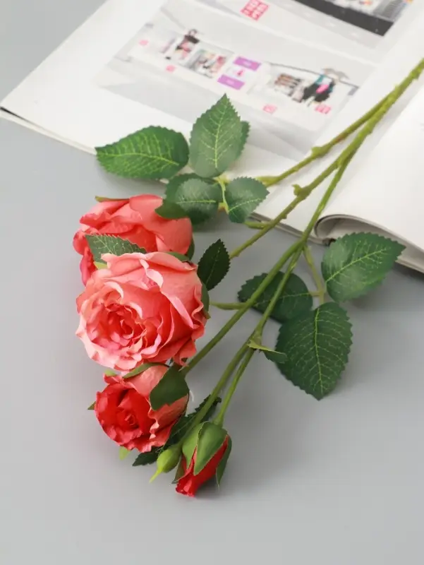 Цветы искусственные &laquo;Роза Августина галант&raquo;, d=6 см, h=55 см, персиковые