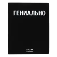 Дневник универсальный для 1-11 класса "Гениально", интегральная обложка, искусственная кожа, шелкография, ляссе, 80 г/м2