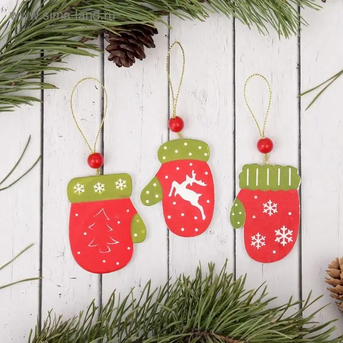 Елочная игрушка «Варежка», МИКС Елочная игрушка «Варежка», МИКС