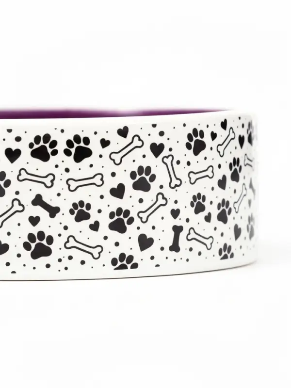 Миска Smile Dog, 200 мл, 10.5&times;10.5&times;4 см, керамика, сиреневая, бежевая