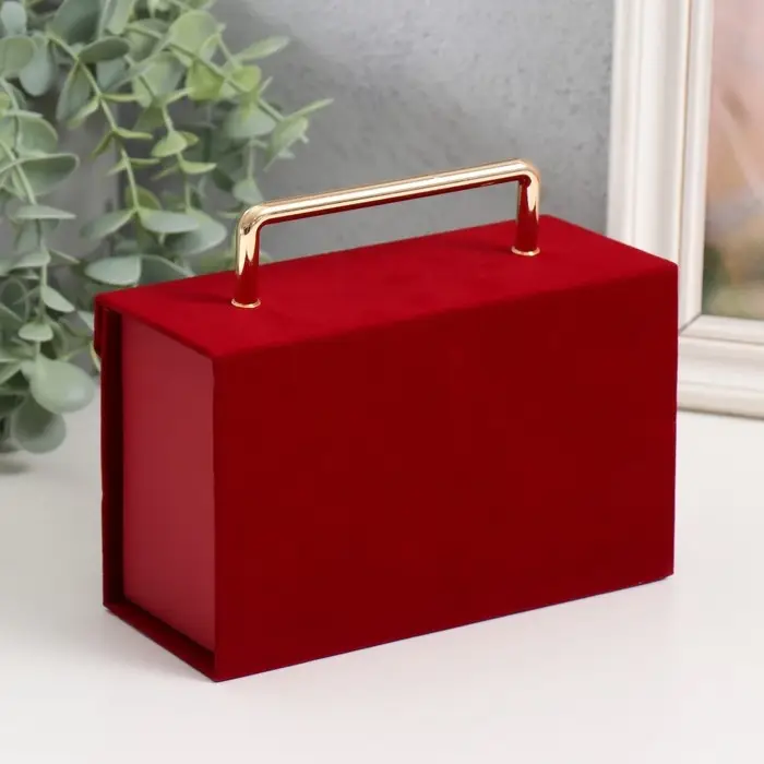 Шкатулка картон "Ромбы. Бордо" 7х16,5х10,5 см