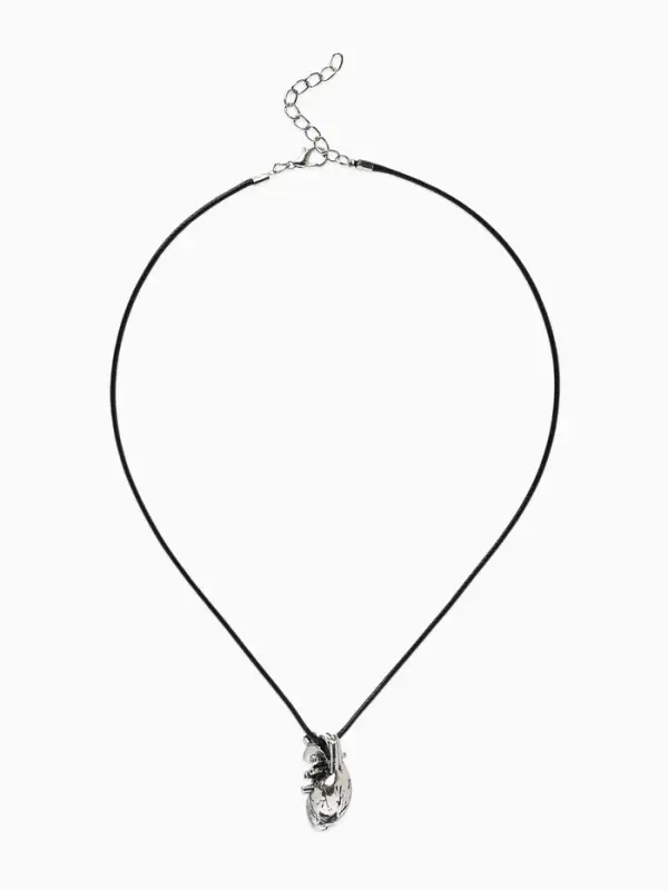 Кулон на шнурке &laquo;Анатомия&raquo;, сердце, цвет чернёное серебро на чёрном шнурке, 43 см