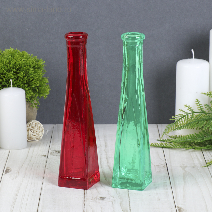 Ваза Ваза "Стрелки" прозрачная 20х4,3х4,3 см 0,1 л, микс