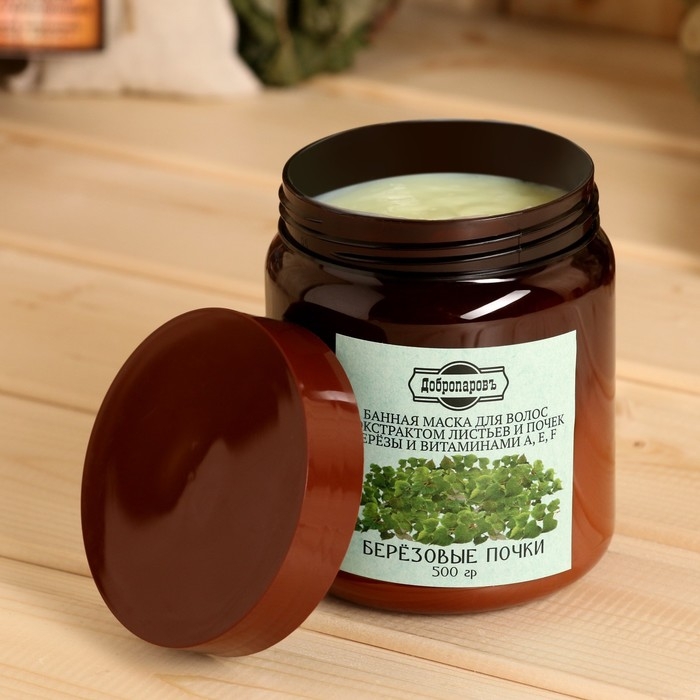 Банная маска для волос натуральная Банная маска для волос натуральная "Березовые почки" с комплексом витаминов, 500 г