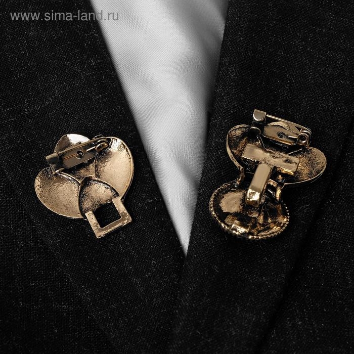 Зажим для кардигана «Лепесток», цвет белый в чернёном золоте Зажим для кардигана «Лепесток», цвет белый в чернёном золоте