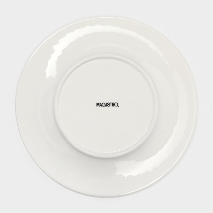 Тарелка фарфоровая обеденная Magistro Argos, d=20,6 см, цвет белый Тарелка фарфоровая обеденная Magistro Argos, d=20,6 см, цвет белый