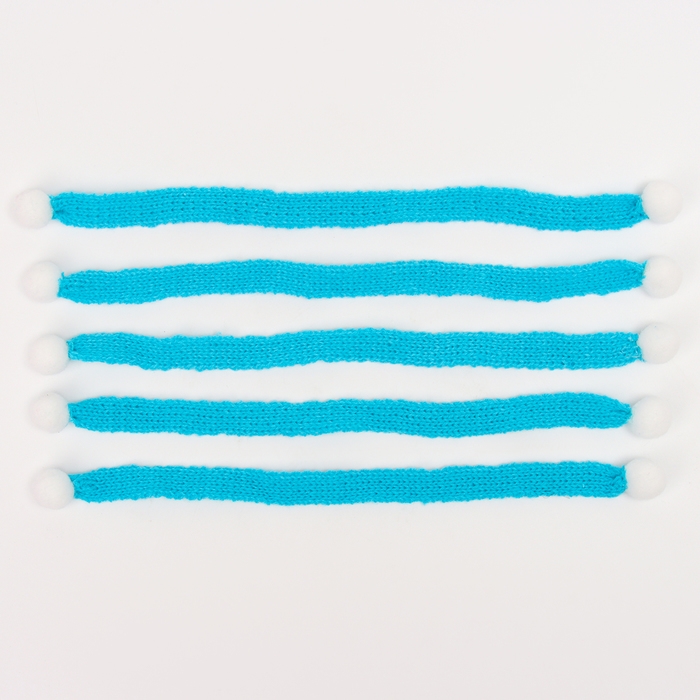 Шарфик для игрушек вязаный, набор 5 шт., размер 1 шт. — 27 × 2 см, цвет голубой Шарфик для игрушек вязаный, набор 5 шт., размер 1 шт. — 27 × 2 см, цвет голубой