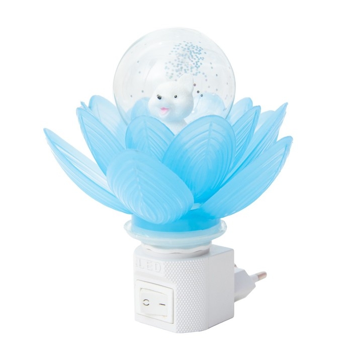 Ночник Ночник "Голубой цветок" LED 8х8х12 см RISALUX