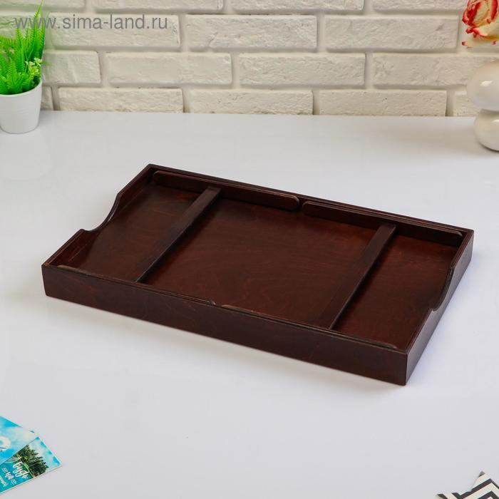 Поднос с ножками для завтрака поднос  Поднос с ножками для завтрака поднос "Венгера", орех + лак, 50×30 см