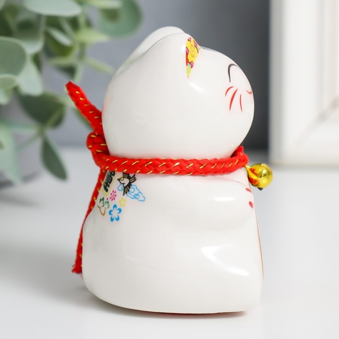 Сувенир керамика Сувенир керамика "Манэки-нэко с колесом счастья" 7,5х6х5,5 см МИКС