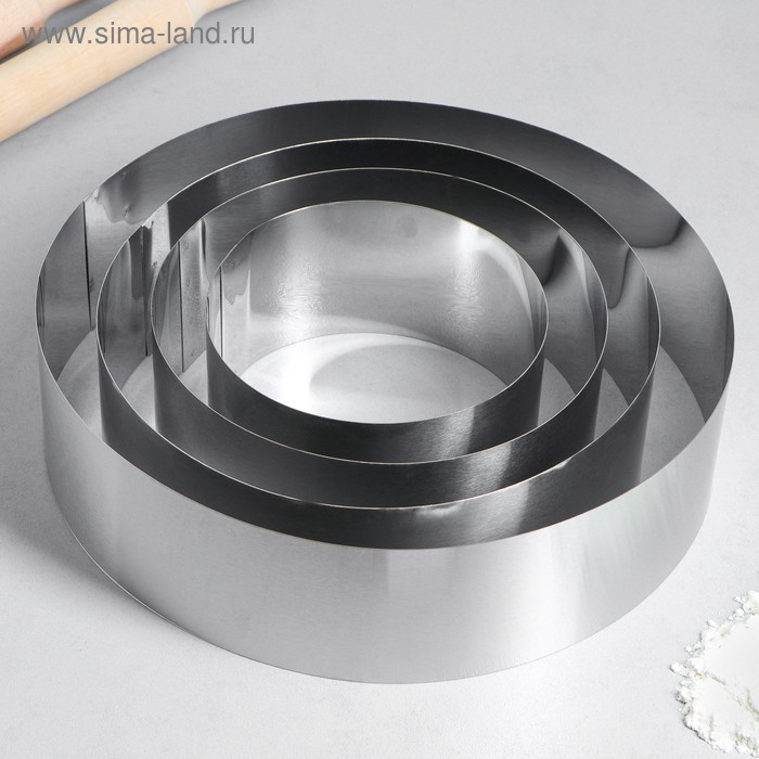 Набор форм для выпечки и выкладки «Круг», d-30, h-8,5 см, 4 шт Набор форм для выпечки и выкладки «Круг», d-30, h-8,5 см, 4 шт