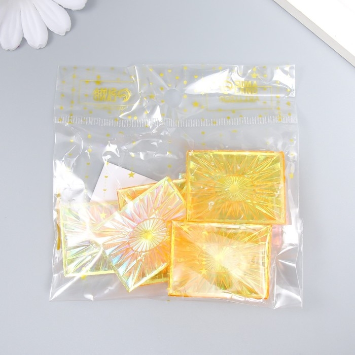 Декор для творчества пластик Декор для творчества пластик "Вспышка" голография оранж набор 6 шт 4х3 см