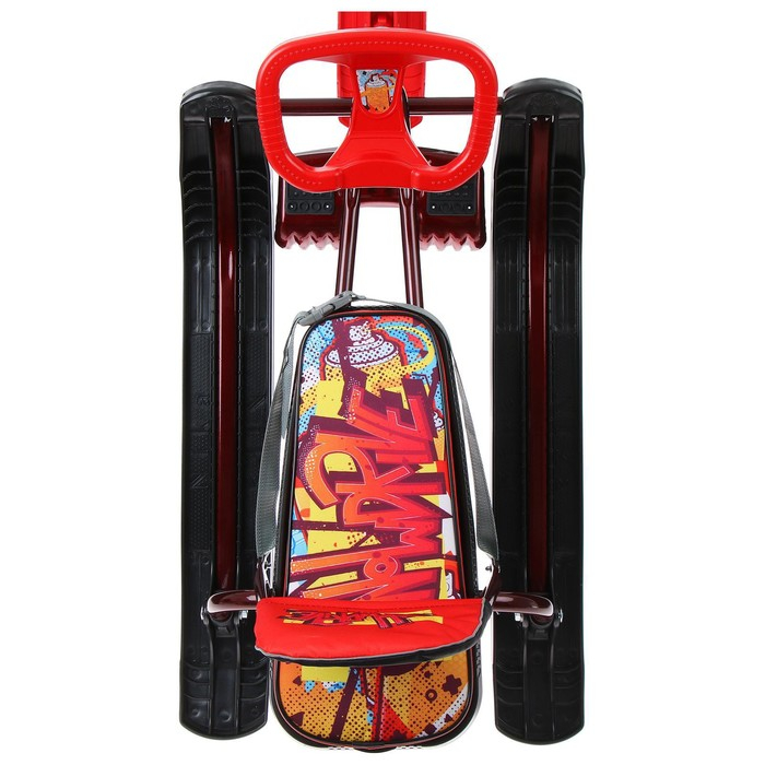 Снегокат «Тимка спорт 4-1 Граффити», ТС4-1/GR, со спинкой и ремнём безопасности, цвет чёрный/бордовый/красный Снегокат «Тимка спорт 4-1 Граффити», ТС4-1/GR, со спинкой и ремнём безопасности, цвет чёрный/бордовый/красный