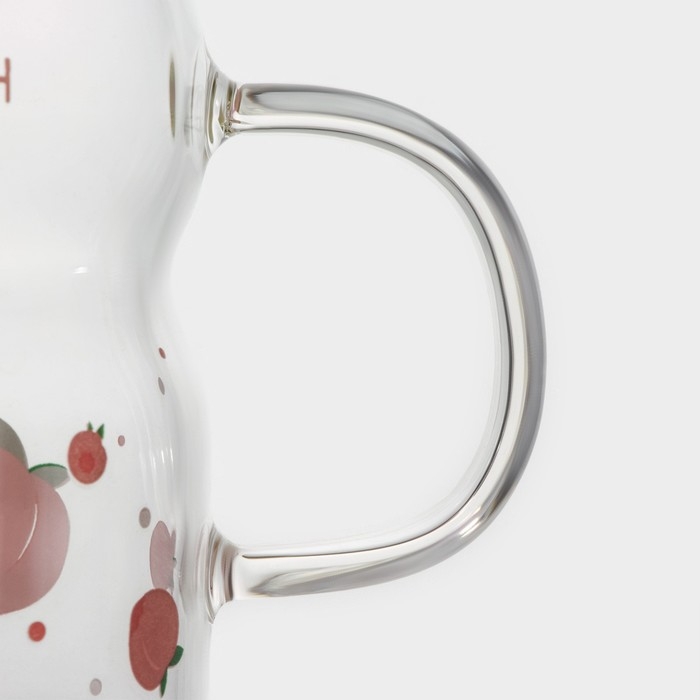 Кружка стеклянная с силиконовой крышкой и трубочкой «Фрутис», 400 мл, цвет МИКС Кружка стеклянная с силиконовой крышкой и трубочкой «Фрутис», 400 мл, цвет МИКС