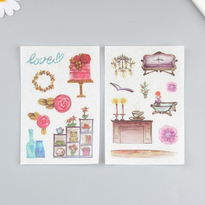 Наклейка бумага Наклейка бумага "Летний день" набор 6 листов 18,6х10 см