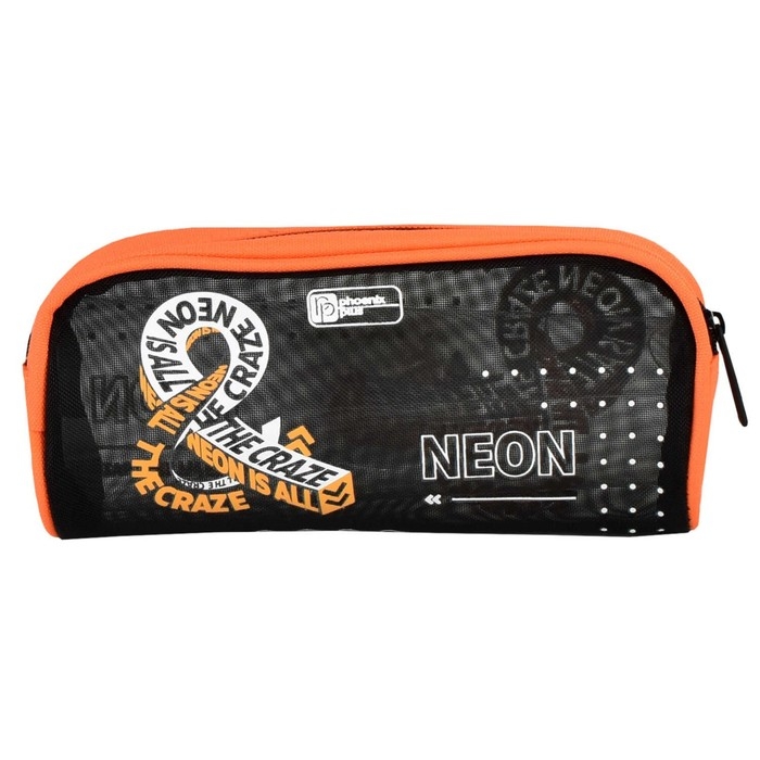 Пенал мягкий, 1 отделение, 60 х 200 х 90 мм, объёмный, Феникс  Пенал мягкий, 1 отделение, 60 х 200 х 90 мм, объёмный, Феникс "Неоновый оранжевый" чёрный/оранжевый 61935