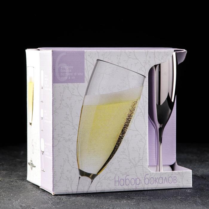 Набор бокалов для шампанского «Серебро», 170 мл, 6 шт, цвет серебряный Набор бокалов для шампанского «Серебро», 170 мл, 6 шт, цвет серебряный