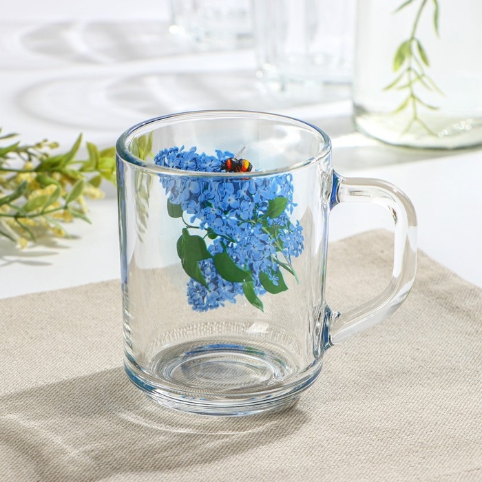 Кружка стеклянная для чая «Ассорти», 200 мл, рисунок МИКС Кружка стеклянная для чая «Ассорти», 200 мл, рисунок МИКС