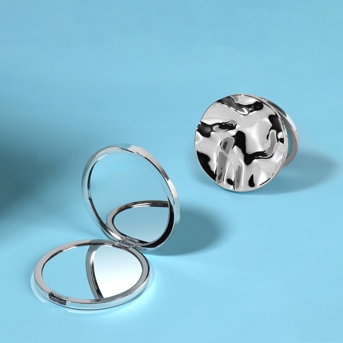 Зеркало складное «Волны», d = 7,5 см, цвет серебристый Зеркало складное «Волны», d = 7,5 см, цвет серебристый