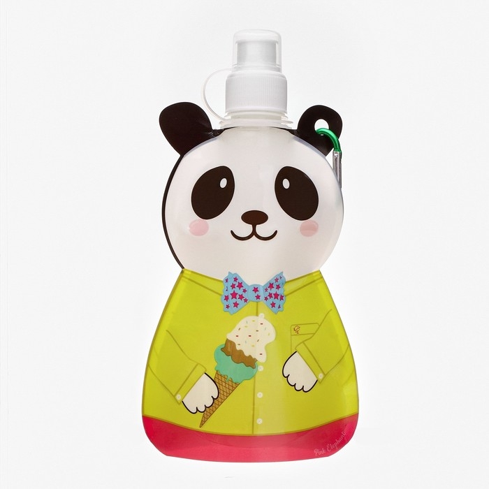 Фляжка для воды, 280 мл, Фляжка для воды, 280 мл, "Панда", на карабине, 22 х 12 см