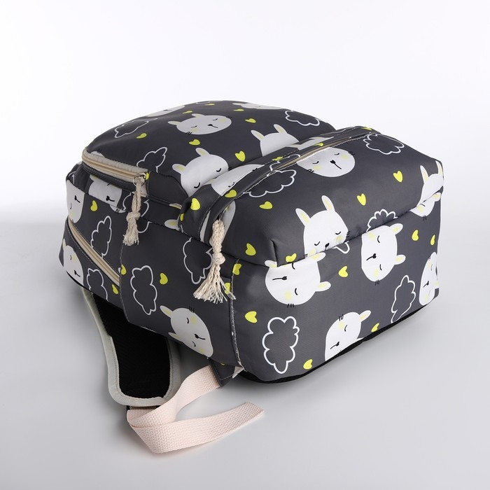 Рюкзак школьный на молнии, сумка, косметичка, цвет серый