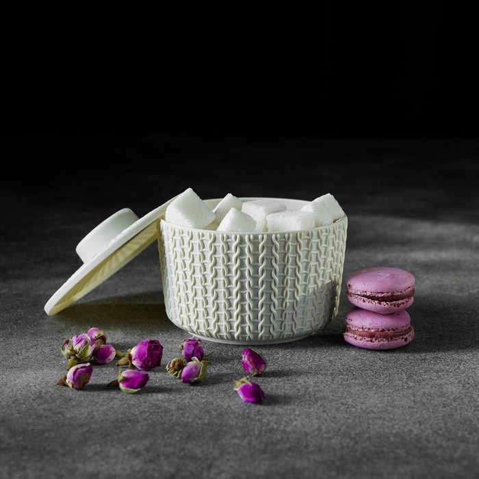 Сахарница «Вязание» 450 мл, цвет белый Сахарница «Вязание» 450 мл, цвет белый