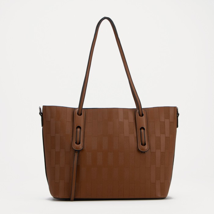 Сумка-шопер женская на молнии, цвет коричневый