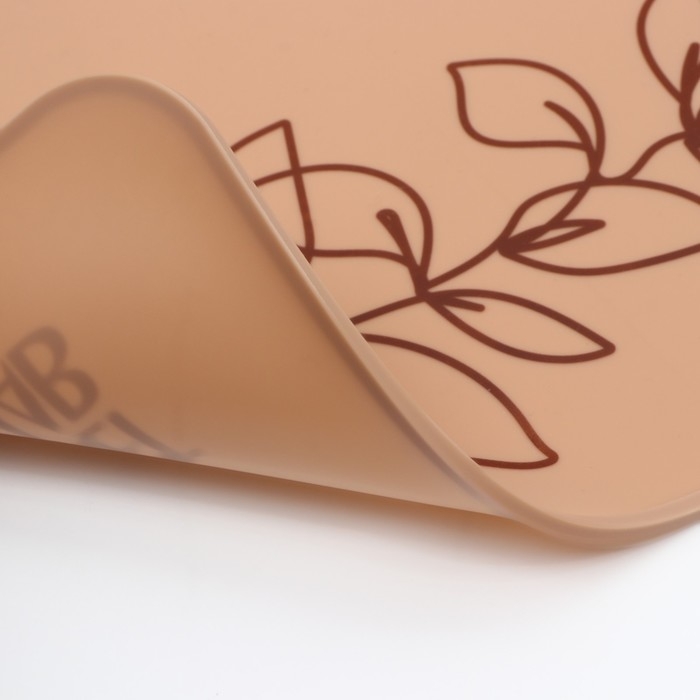 Коврик силиконовый под миску, 40 х 30 см, миндальный Коврик силиконовый под миску, 40 х 30 см, миндальный