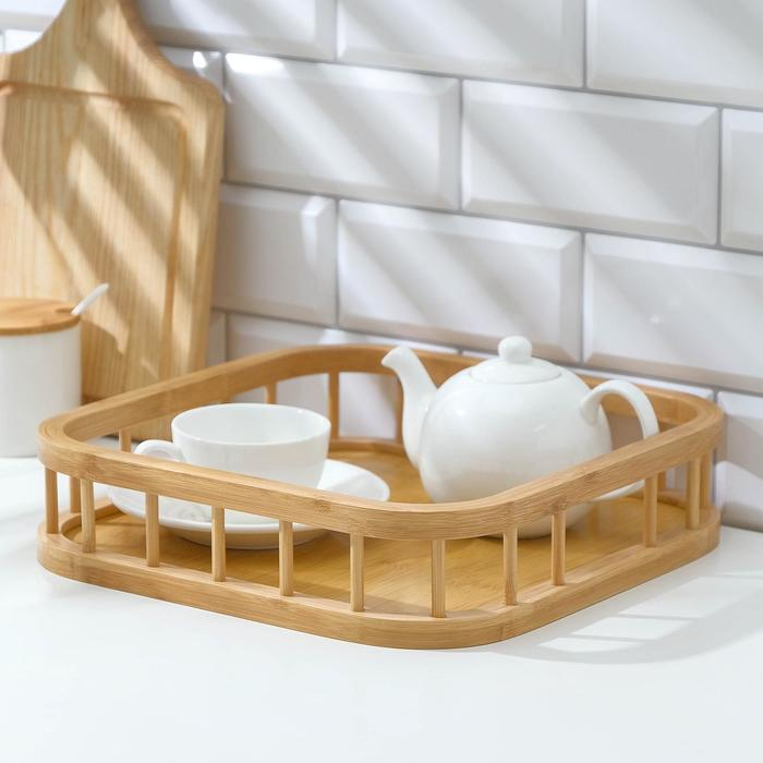 Поднос квадратный Доляна Jungle, 30,5×30,5 см, бамбук Поднос квадратный Доляна Jungle, 30,5×30,5 см, бамбук