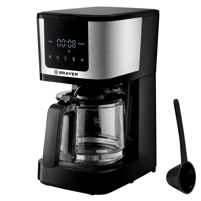 Кофеварка BRAYER 1125BR, капельная, 900 Вт, 1,25 л, чёрно-серебристая Кофеварка BRAYER 1125BR, капельная, 900 Вт, 1,25 л, чёрно-серебристая
