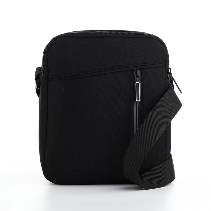 Сумка мужская на молниях, наружный карман, цвет чёрный Сумка мужская на молниях, наружный карман, цвет чёрный