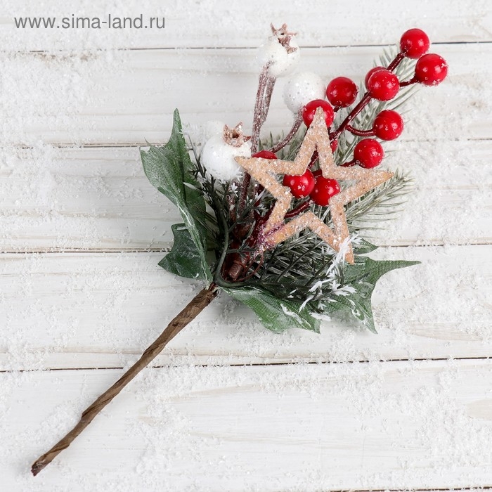 Декор  Декор "Зимнее очарование" звезда ягодки, 22 см