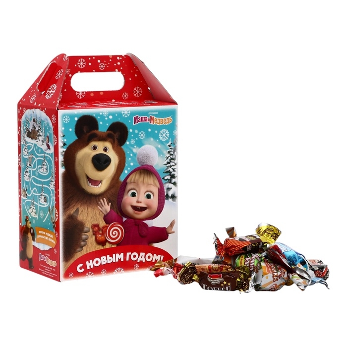 Новый год. Подарочный набор конфет &laquo;Маша и Медведь, 1000 г