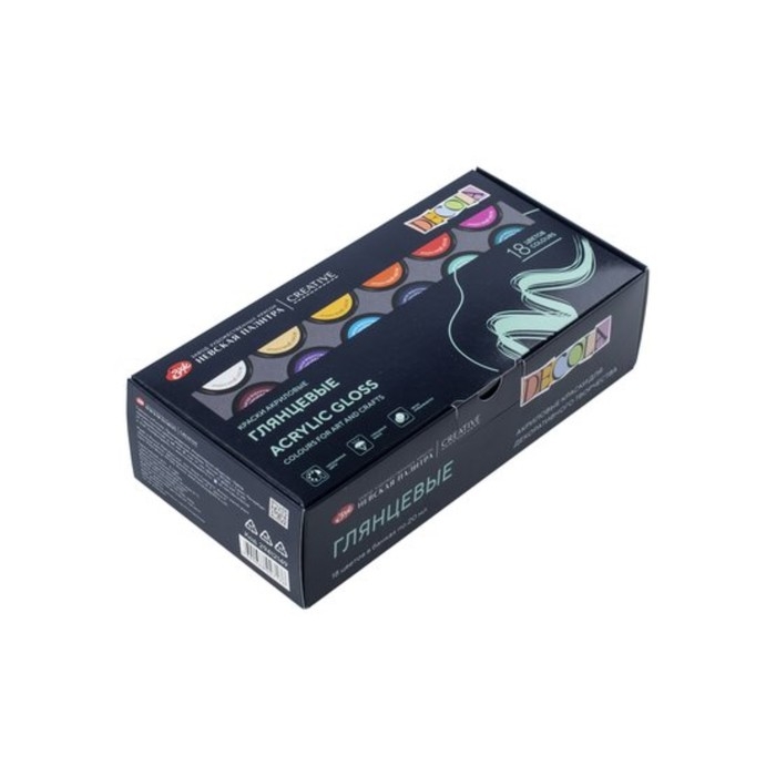 Краска акриловая, набор 18 цветов х 20 мл, ЗХК Decola Shine, глянцевые, 29412149 Краска акриловая, набор 18 цветов х 20 мл, ЗХК Decola Shine, глянцевые, 29412149