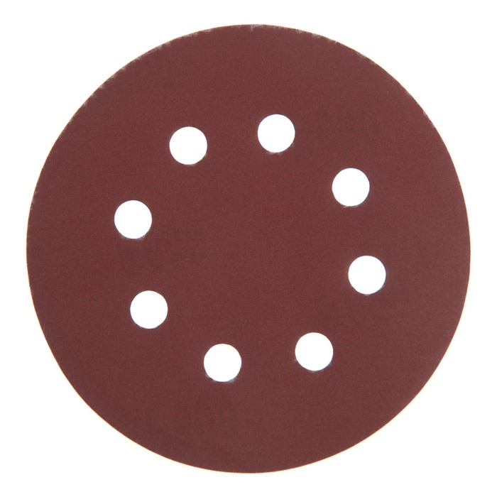 Круг абразивный шлифовальный под  Круг абразивный шлифовальный под "липучку" ТУНДРА, перфорированный, 125 мм, Р600, 10 шт.